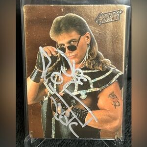 SHAWN MICHAELS SIGNED 1994 WWF ACTION PACKED #7 AUTO RARE